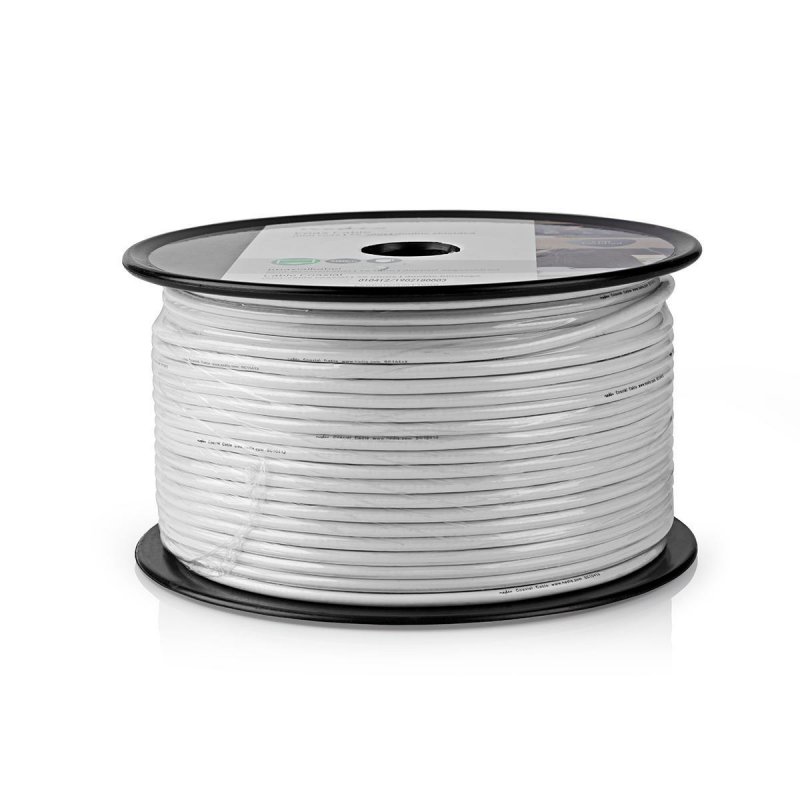 Koaxiální Kabel na Cívce | Mini Coax | 75 Ohm | 1x Stíněný | ECA | 10.0 m | Koax | PVC | Bílá | Role - obrázek produktu