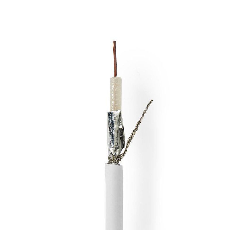 Koaxiální Kabel na Cívce | KOKA 799 | 75 Ohm | Dvojité Stínění | ECA | 10.0 m | Koax | PVC | Bílá | Role - obrázek č. 1