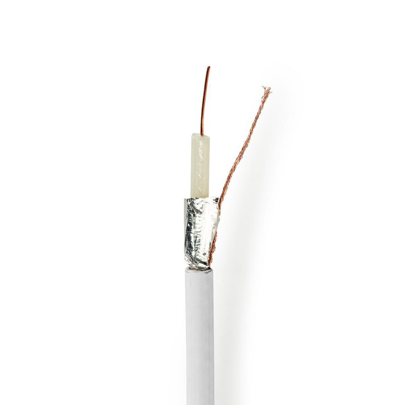 Koaxiální Kabel na Cívce | Coax 12 | 75 Ohm | Dvojité Stínění | ECA | 10.0 m | Koax | PVC | Bílá | Role - obrázek č. 1