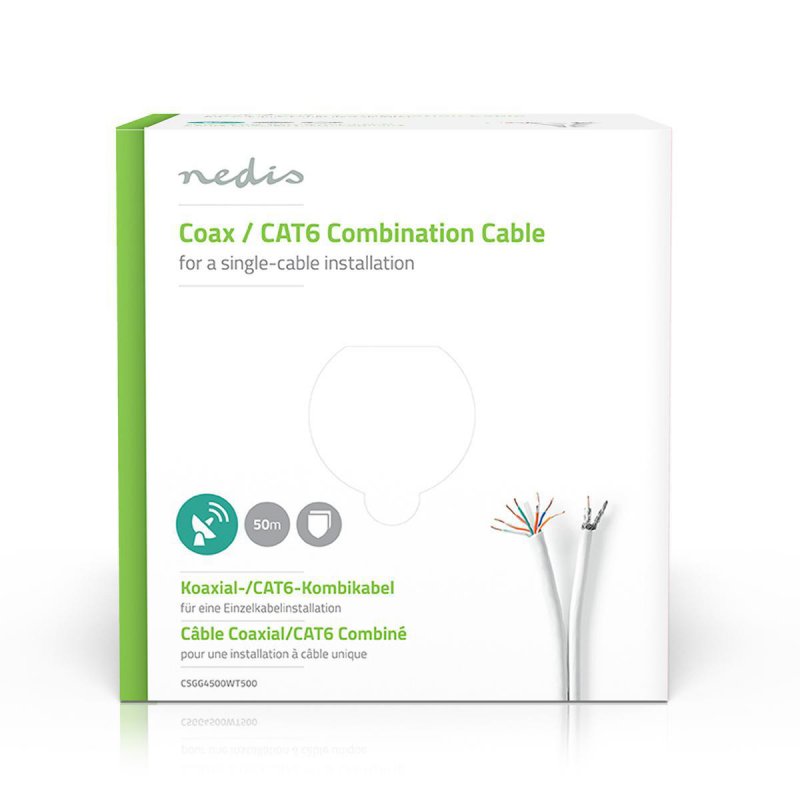IEC (koaxiální) kombinovaný kabel CAT6 na cívce  CSGG4500WT500 - obrázek produktu