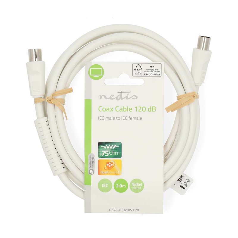 Koaxiální Kabel | IEC (Koax) Zástrčka  CSGL40020WT20 - obrázek č. 2