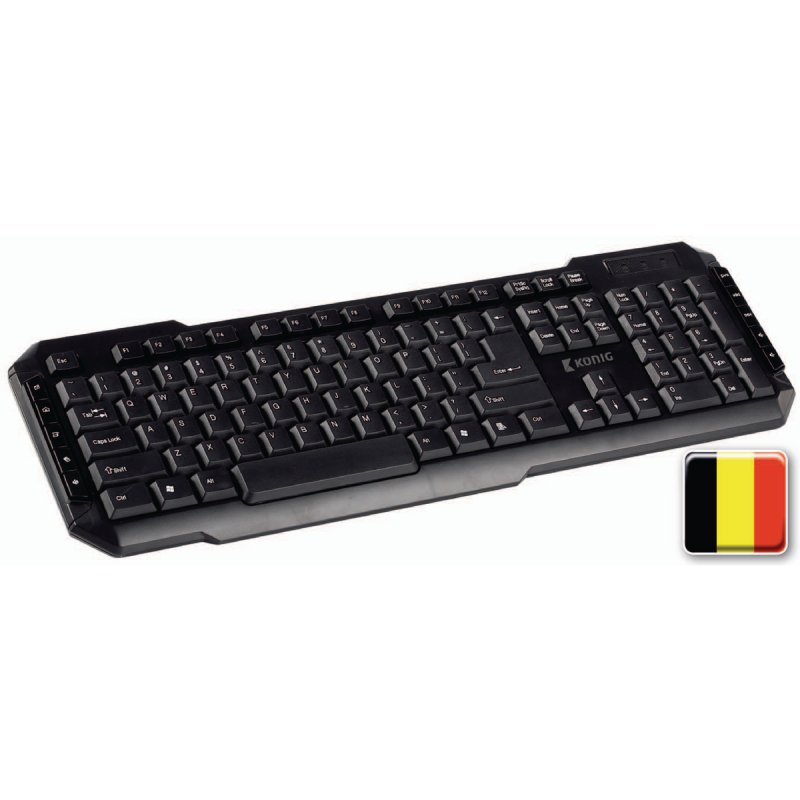 Drátová Klávesnice Multimediální USB Belgická Černá - obrázek produktu