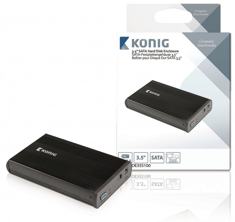 Boxy pro Pevné Disky 3.5 " SATA USB 3.0 Černá - obrázek č. 1