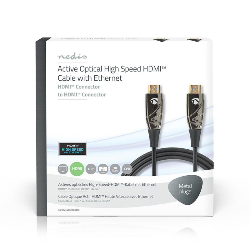Aktivní Optický High Speed HDMI™ Kabel s Ethernetem  CVBG3400BK400 - obrázek č. 3