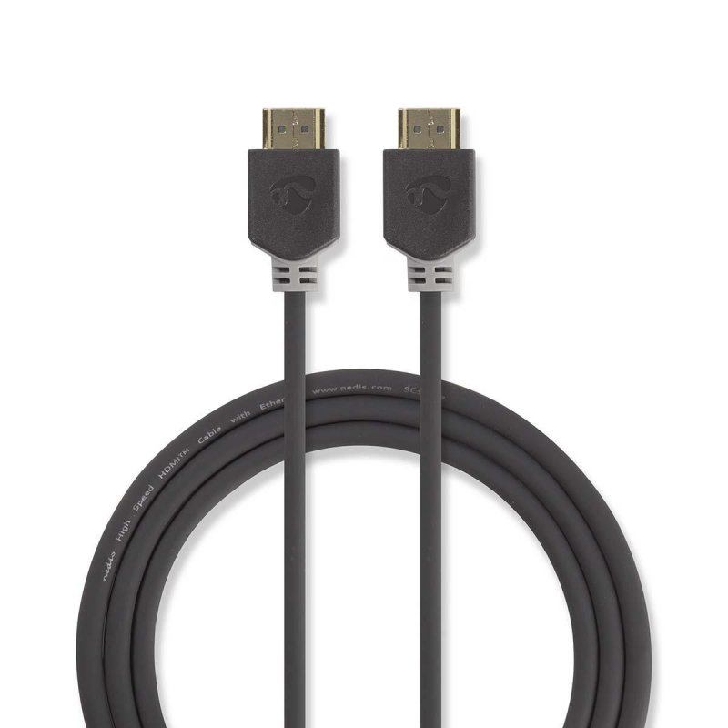 High Speed HDMI™ kabel s Ethernetem | Konektor HDMI ™ | Konektor HDMI ™ | 4K@60Hz | 18 Gbps | 1.00 m | Kulatý | PVC | Antracitov - obrázek produktu