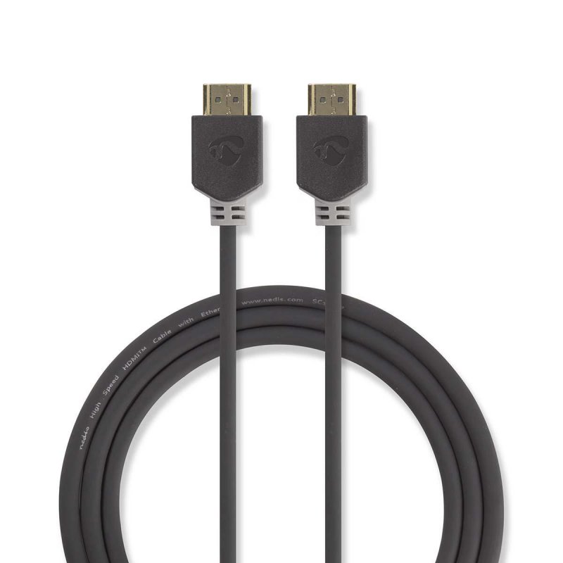 High Speed HDMI™ kabel s Ethernetem | Konektor HDMI ™ | Konektor HDMI ™ | 4K@60Hz | 18 Gbps | 2.00 m | Kulatý | PVC | Antracitov - obrázek produktu