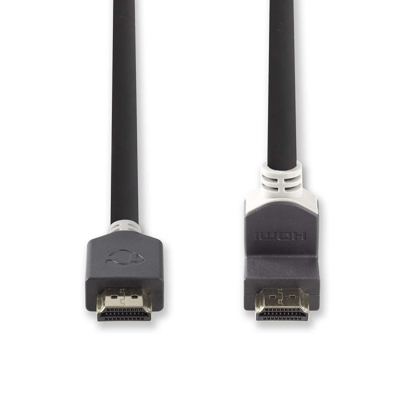 Kabel High Speed HDMI™ s Ethernetem | Konektor HDMI™ - HDMI™ Konektor Úhlový 90° | 2 m | Antracit - obrázek č. 1