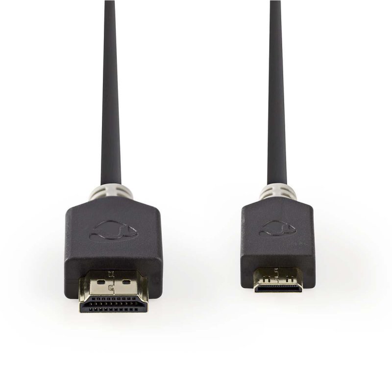 High Speed HDMI™ kabel s Ethernetem | Konektor HDMI ™ | HDMI ™ Mini Connector | 4K@60Hz | 18 Gbps | 2.00 m | Kulatý | PVC | Antr - obrázek č. 1