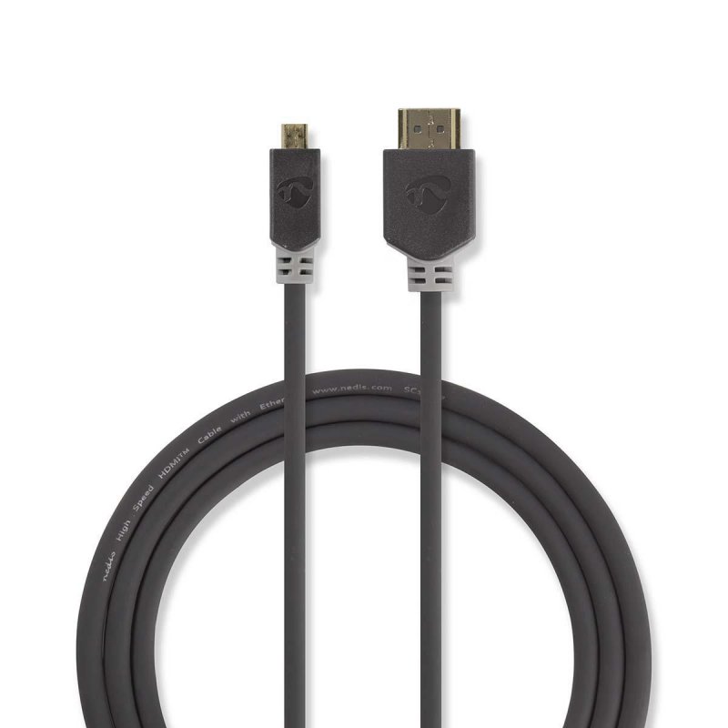 High Speed HDMI™ kabel s Ethernetem | Konektor HDMI ™ | Konektor HDMI ™ | 4K@30Hz | 10.2 Gbps | 2.00 m | Kulatý | PVC | Antracit - obrázek produktu