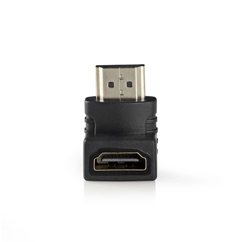 HDMI™ Adaptér | Konektor HDMI ™ | HDMI ™ Zásuvka | Pozlacené | Úhlový 90° | ABS | Antracit | 1 kusů | Box s Okénkem - obrázek produktu