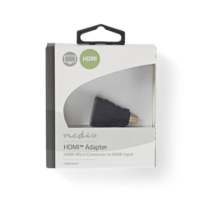 HDMI™ Adaptér | Mikro konektor HDMI ™ | HDMI ™ Zásuvka | Pozlacené | Přímý | ABS | Antracit | 1 kusů | Box s Okénkem - obrázek č. 3