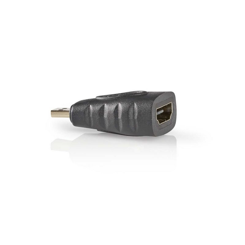 HDMI™ Adaptér | Mikro konektor HDMI ™ | HDMI ™ Zásuvka | Pozlacené | Přímý | ABS | Antracit | 1 kusů | Box s Okénkem - obrázek produktu