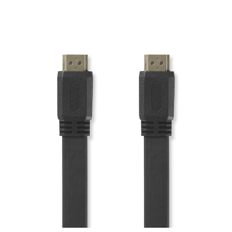 High Speed HDMI™ kabel s Ethernetem | Konektor HDMI ™ | Konektor HDMI ™ | 4K@30Hz | 10.2 Gbps | 2.00 m | Plochý | PVC | Černá | - obrázek produktu