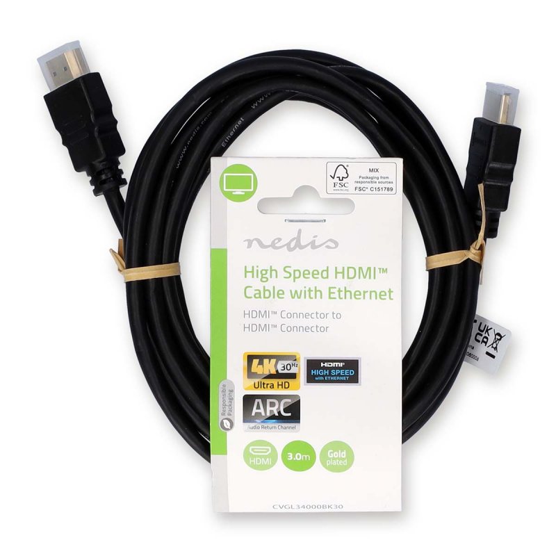 High Speed HDMI™ kabel s Ethernetem  CVGL34000BK30 - obrázek č. 2