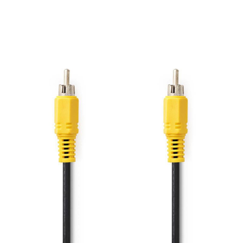 Kompozitní video kabel | RCA Zástrčka | RCA Zástrčka | Poniklované | 480p | 10.0 m | Kulatý | PVC | Černá | Obálka - obrázek produktu