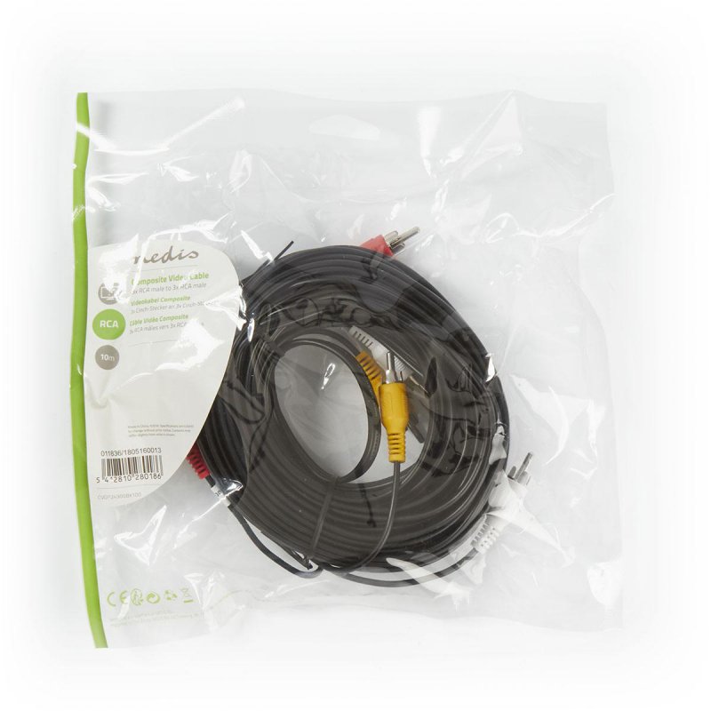 Kompozitní video kabel | 3x RCA Zástrčka  CVGP24300BK100 - obrázek č. 3