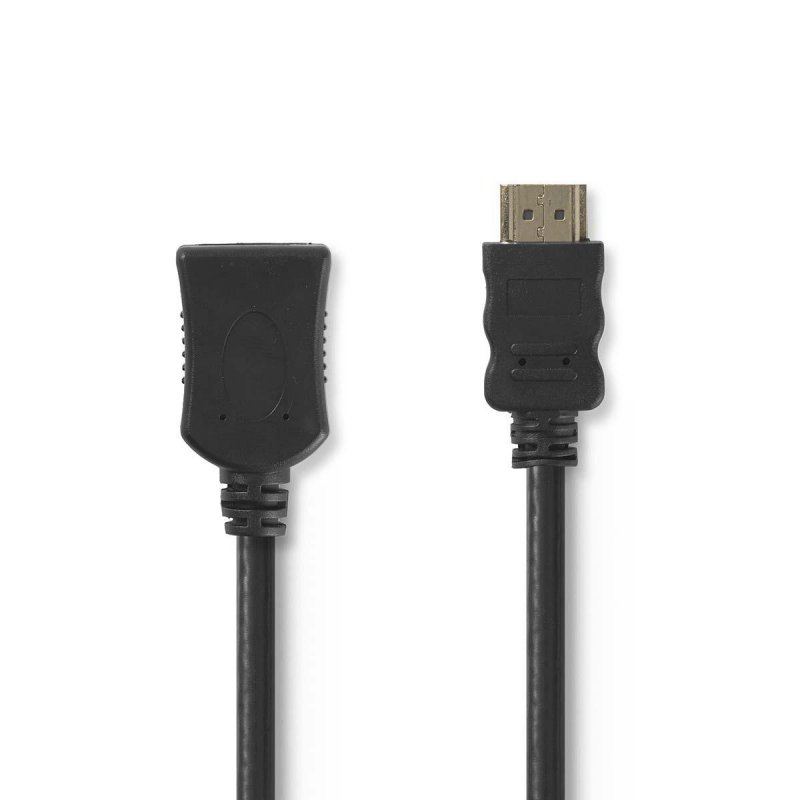 High Speed HDMI™ kabel s Ethernetem | Konektor HDMI ™ | HDMI ™ Zásuvka | 4K@30Hz | 10.2 Gbps | 5.00 m | Kulatý | PVC | Černá | O - obrázek produktu