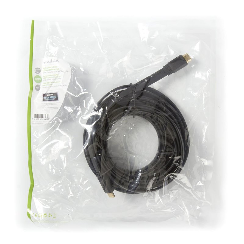 High Speed HDMI™ kabel s Ethernetem | Konektor HDMI ™ | Konektor HDMI ™ | 4K@30Hz | 10.2 Gbps | 10.0 m | Plochý | PVC | Černá | - obrázek č. 3