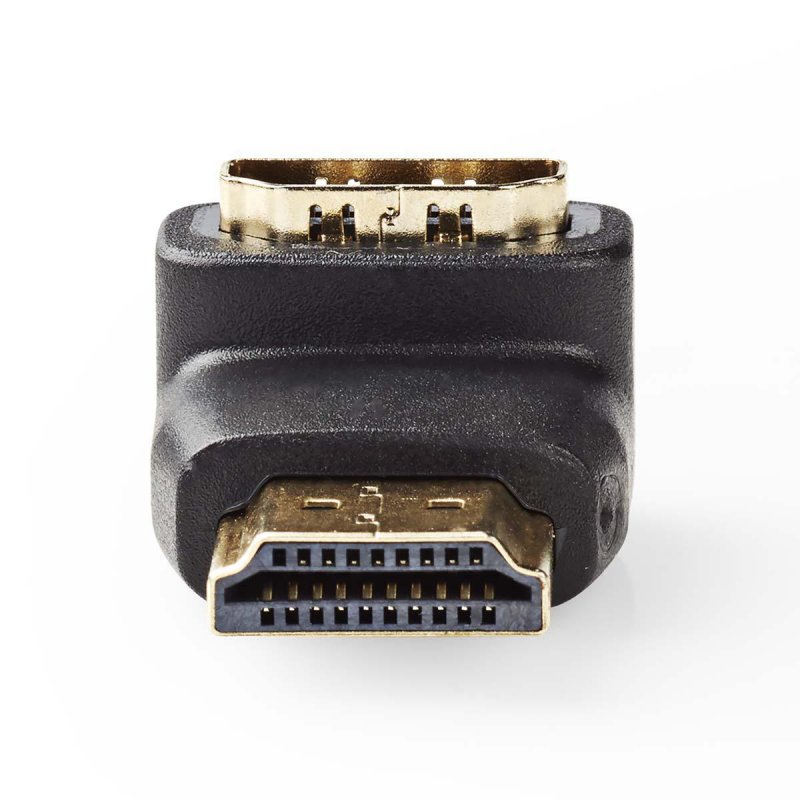 HDMI™ Adaptér | Konektor HDMI ™ | HDMI ™ Zásuvka | Pozlacené | Úhlový 90° | ABS | Černá | 1 kusů | Obálka - obrázek produktu
