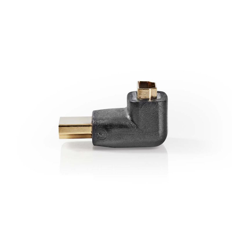 HDMI™ Adaptér | Konektor HDMI ™ | HDMI ™ Zásuvka | Pozlacené | Úhlový 270° | ABS | Černá | 1 kusů | Plastový Sáček - obrázek č. 2