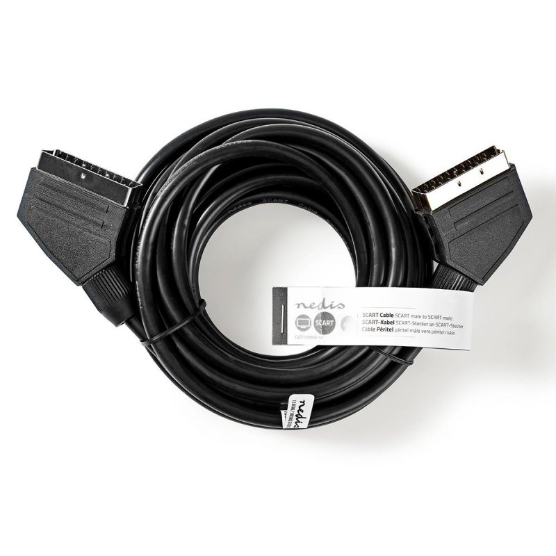 Kabel SCART | SCART Zástrčka - SCART Zástrčka | 5 m | Černá barva - obrázek č. 2