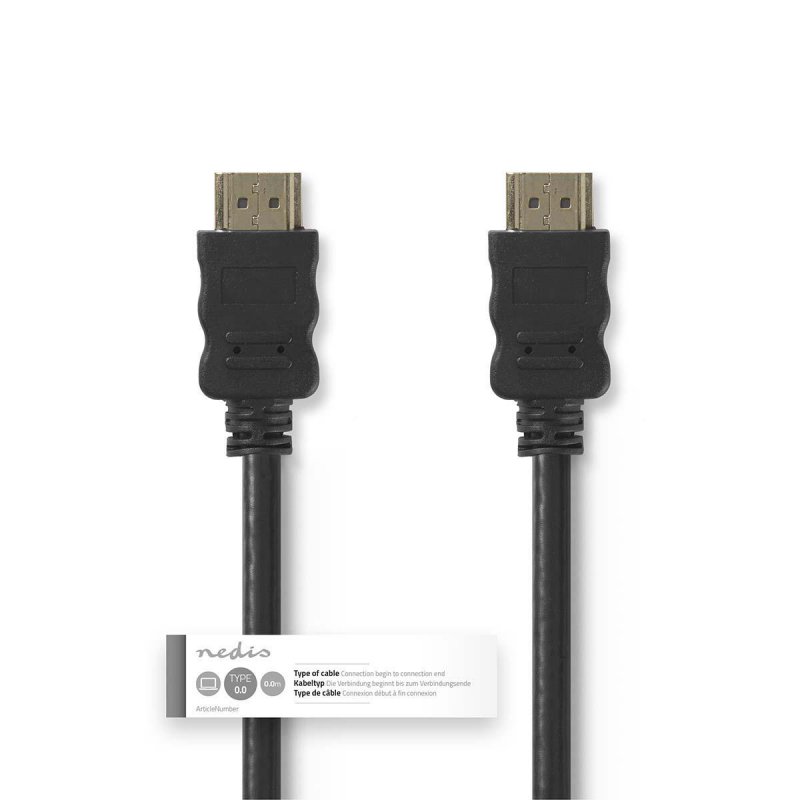 Kabel High Speed HDMI™ s Ethernetem | Konektor HDMI™ – konektor HDMI™ | 0,5 m | Černá barva - obrázek č. 2