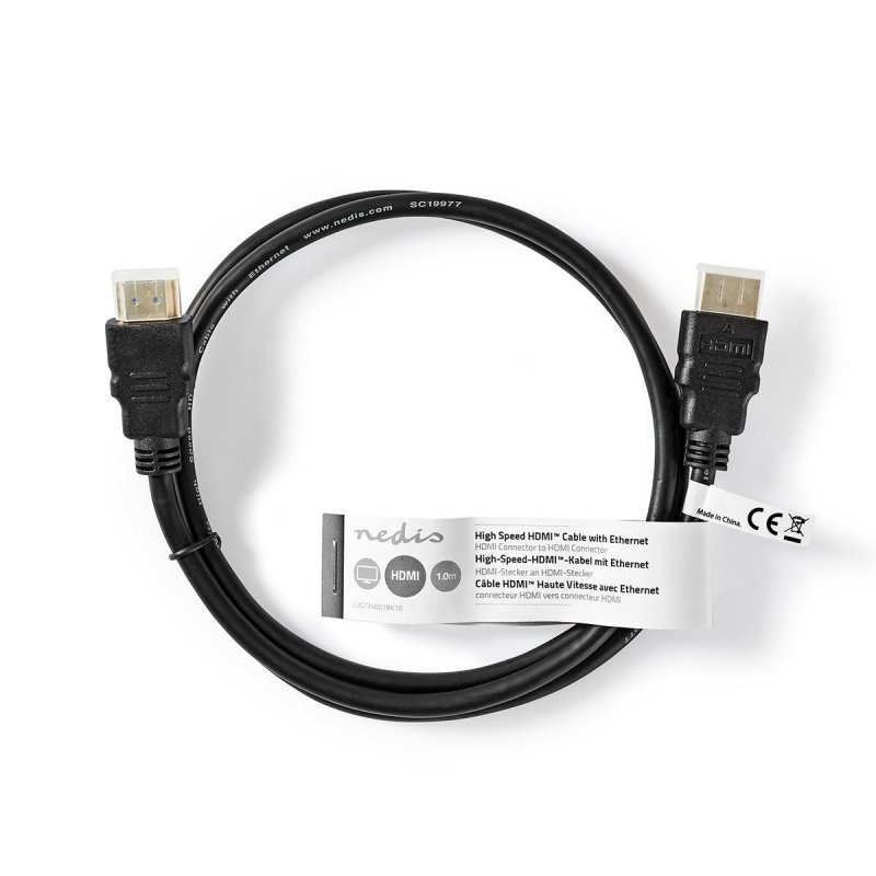 Kabel High Speed HDMI™ s Ethernetem | Konektor HDMI™ – konektor HDMI™ | 1 m | Černá barva - obrázek č. 2