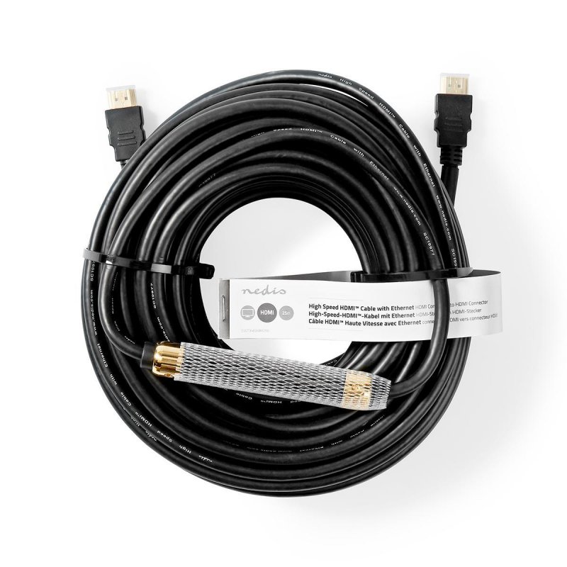 High Speed HDMI™ kabel s Ethernetem | Konektor HDMI ™ | Konektor HDMI ™ | 4K@30Hz | 10.2 Gbps | 25.0 m | Kulatý | PVC | Černá | - obrázek č. 2