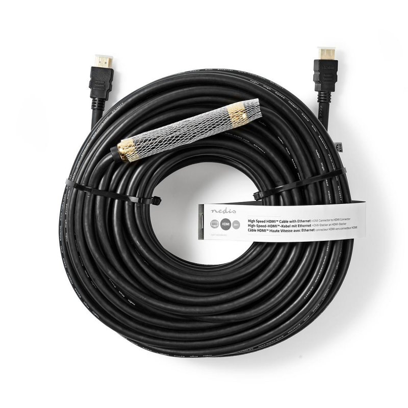 High Speed HDMI™ kabel s Ethernetem | Konektor HDMI ™ | Konektor HDMI ™ | 1080p@60Hz | 10.2 Gbps | 30.0 m | Kulatý | PVC | Černá - obrázek č. 2