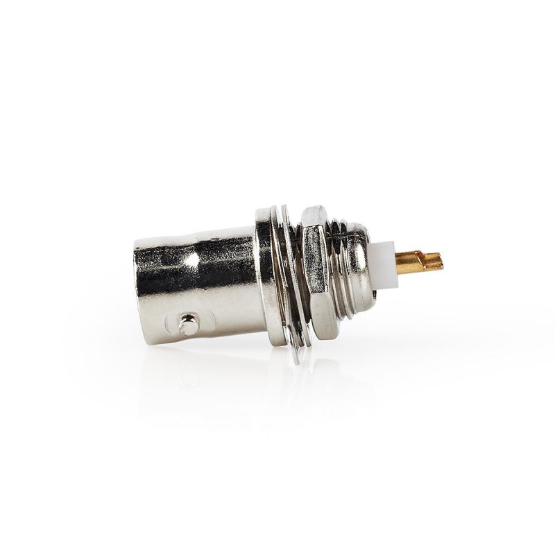 BNC konektor | Přímý | Zásuvka | Poniklované | 50 Ohm | Pájecí | Průměr vstupního kabelu: 7.0 mm | Ocel | Stříbrná | 25 kusů | P - obrázek produktu