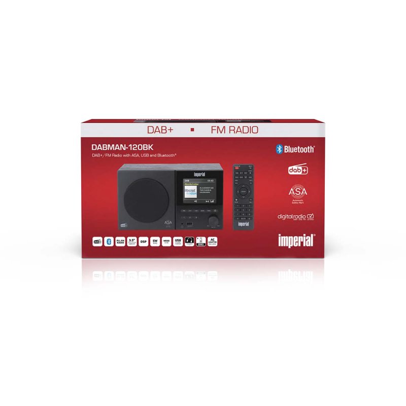 Rádio DAB+/FM mono s funkcí Bluetooth®, USB a ASA DABMAN-120BK - obrázek č. 6