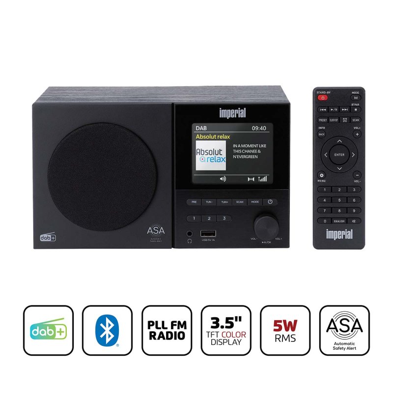 Rádio DAB+/FM mono s funkcí Bluetooth®, USB a ASA DABMAN-120BK - obrázek produktu