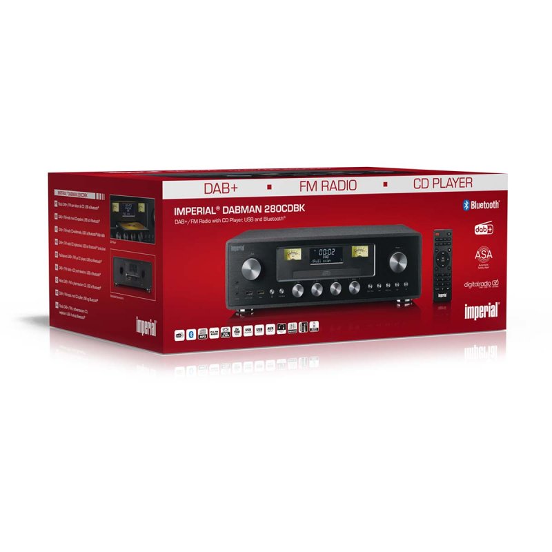 DAB+/FM Radio with CD Player, USB, Bluetooth and ASA function DABMAN280CDBK - obrázek č. 4