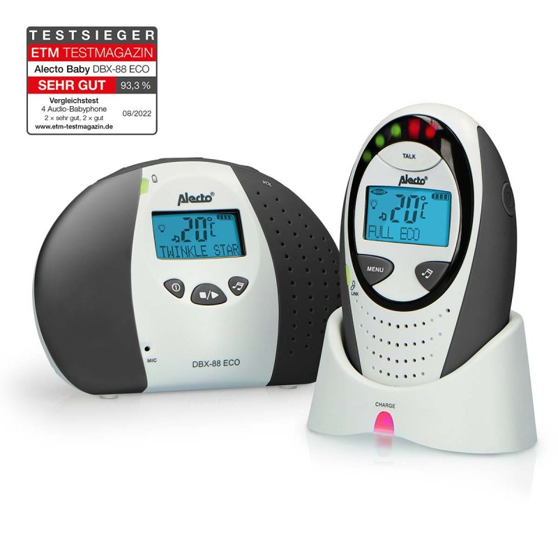 Dětská chůvička Full eco DECT s displejem Šedá DBX-88 LIMITED - obrázek č. 1