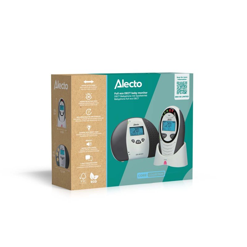 Dětská chůvička Full eco DECT s displejem Šedá DBX-88 LIMITED - obrázek č. 8