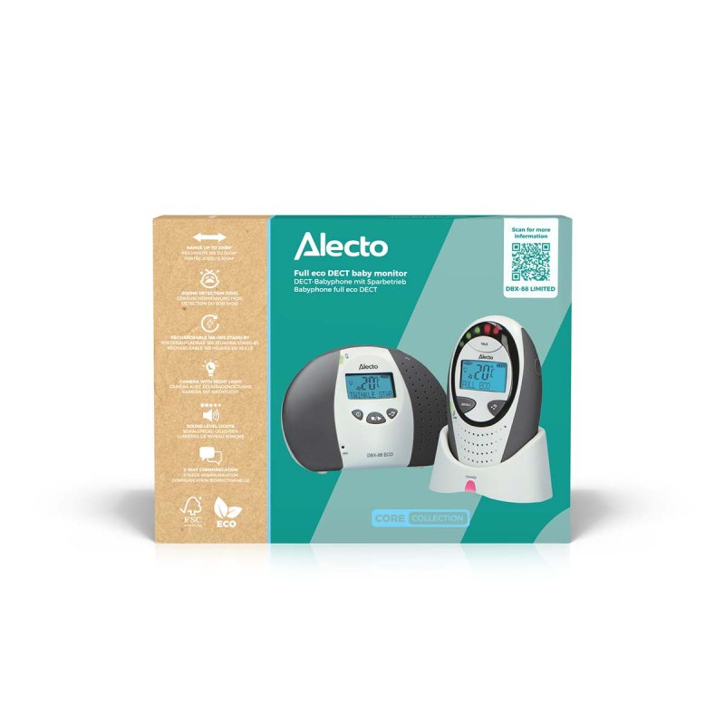 Dětská chůvička Full eco DECT s displejem Šedá DBX-88 LIMITED - obrázek č. 5