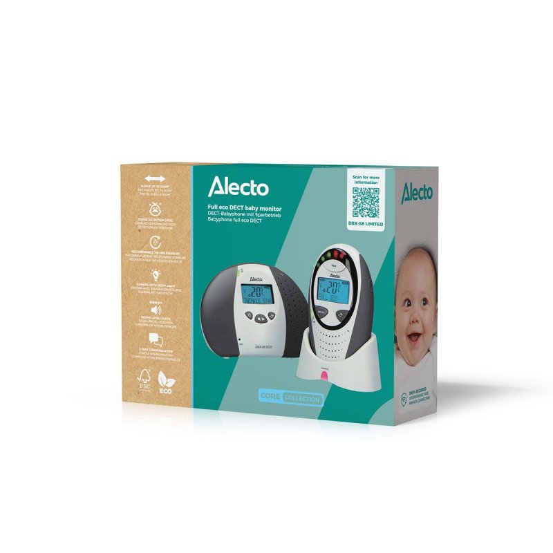 Dětská chůvička Full eco DECT s displejem Šedá DBX-88 LIMITED - obrázek č. 6