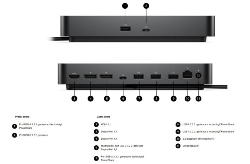 Dell dokovací stanice WD25 100W Power delivery USB-C - obrázek č. 4