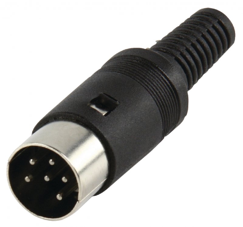 Konektor 6p. DIN Zástrčka PVC Černá - obrázek produktu