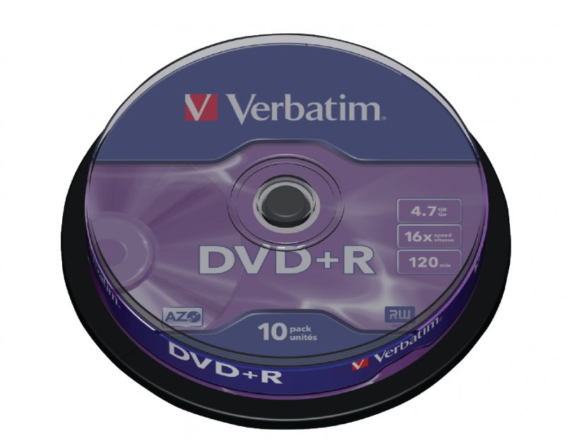 DVD+R 16x 4.7GB 10 Pack Vřeteno Matné Stříbro - obrázek produktu