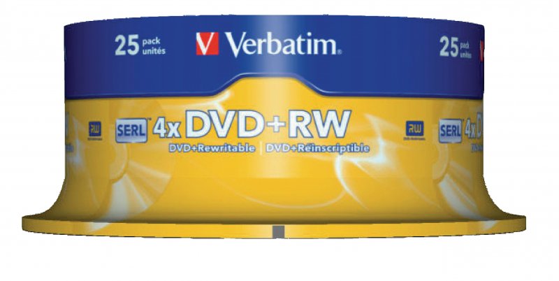 DVD+RW 4x 4.7GB Matné Stříbro 25 Pack Vřeteno - obrázek produktu