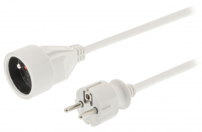 Napájecí prodlužovací kabel 5 m H05VV-F 3G1.5 IP20 Bílá - obrázek produktu