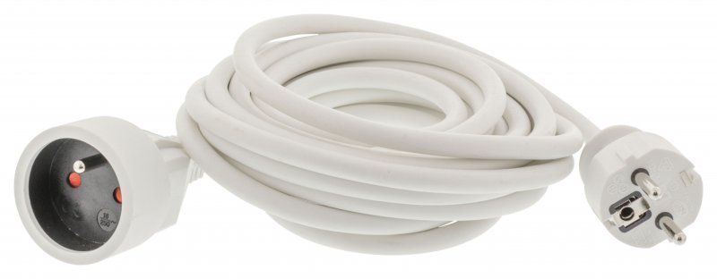 Napájecí prodlužovací kabel 5 m H05VV-F 3G1.5 IP20 Bílá - obrázek č. 2