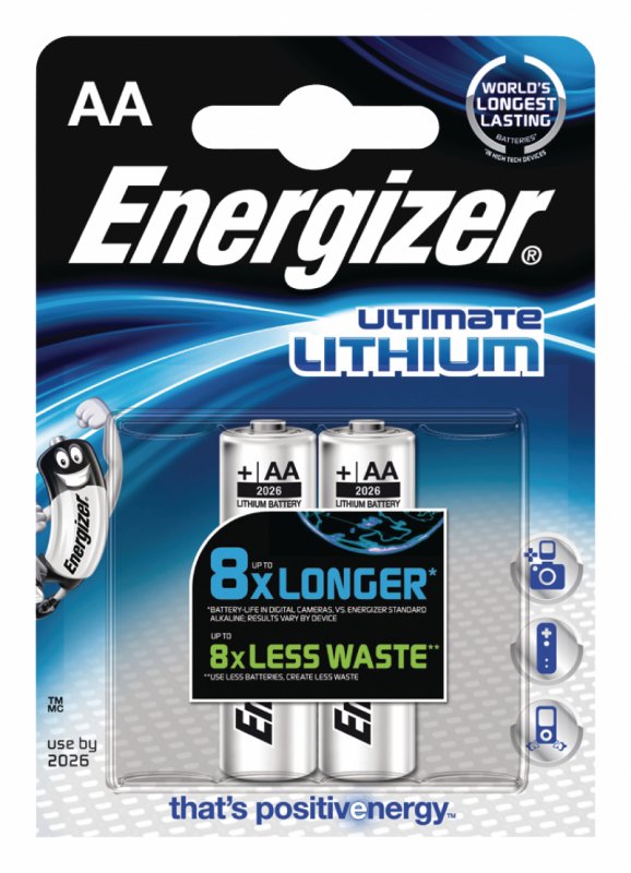 Lithiová Baterie AA | 1.5 V DC | 3000 mAh | 2-Blistr | Stříbrná - obrázek produktu