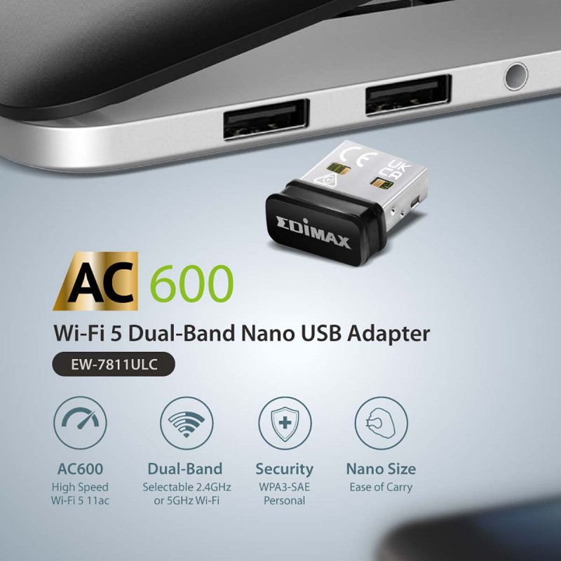 AC600 Dual-Band Wi-Fi 5 Nano USB Adapter EW-7811ULC - obrázek č. 2