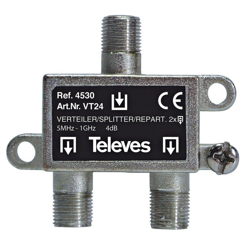 CATV Rozbočovač 4 dB / 5-1000 MHz - 2 Výstupy - obrázek produktu