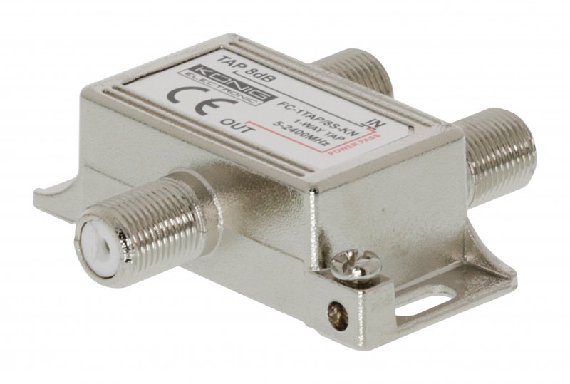 Satelitní Rozbočovač Satelitní F Rozdělovač 8 dB / 5-2400 MHz - 1 Výstup - obrázek produktu