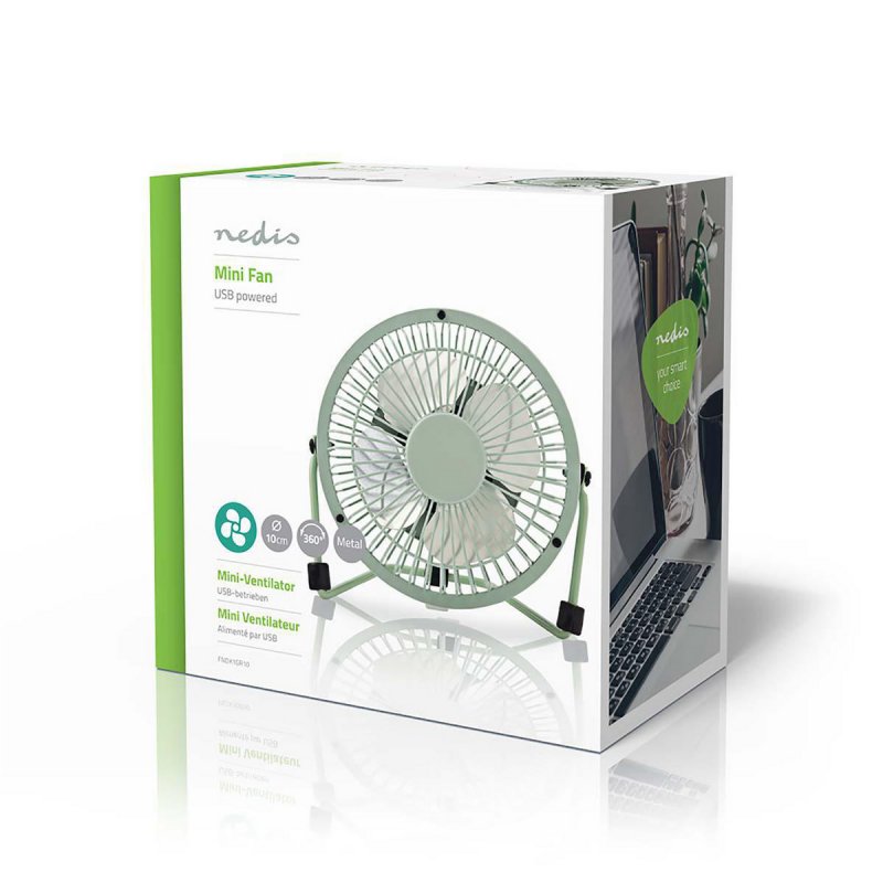 Stolní Ventilátor | Napájení z USB | Průměr: 100 mm | 3 W | 1-Rychlostní | Zelená - obrázek č. 4