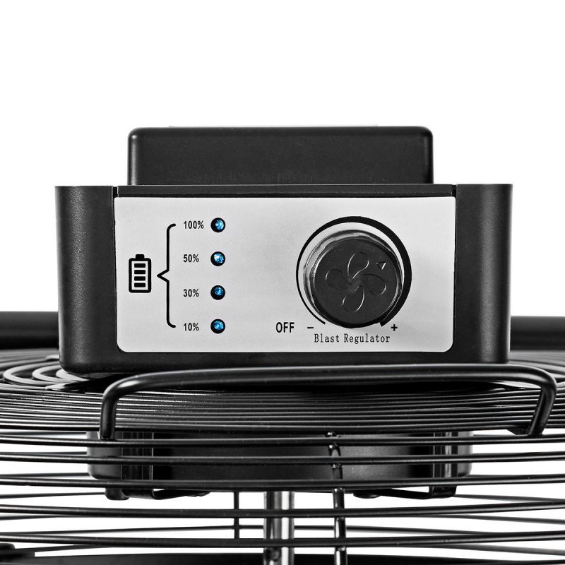 Stojanový ventilátor | 300 mm | Plynulá rychlost ventilátoru | Naklápěcí | Dobíjecí | USB-A | Černá - obrázek č. 9