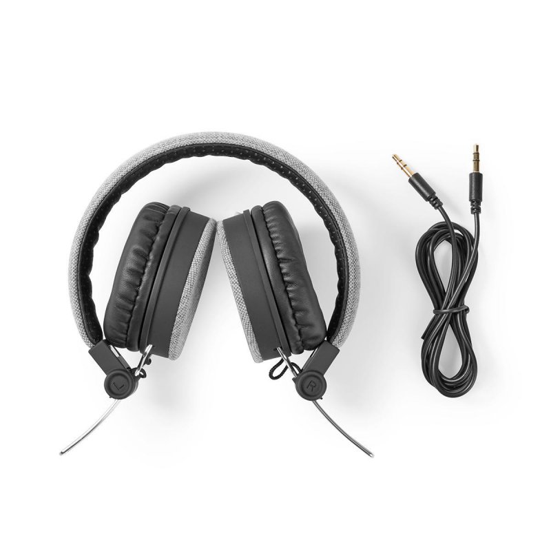 Kabelová sluchátka na uši | 3,5 mm | Délka kabelu: 1.20 m | Černá / Šedá - obrázek č. 5
